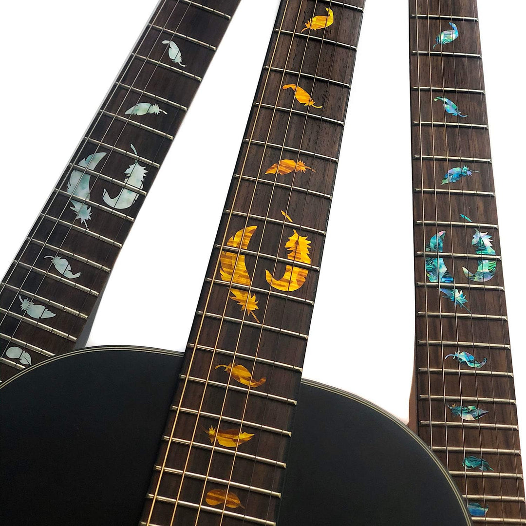 Flight Feathers - Inlay Sticker Griffbrett Position Marker für Gitarren - Abalone-Mix, Abalone-Mix
