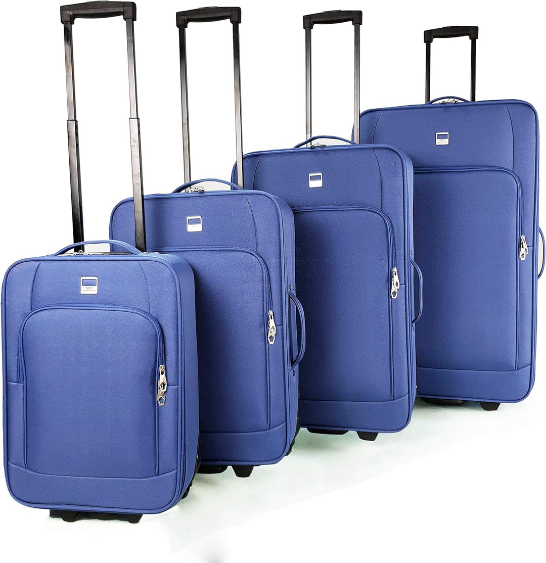 Stoffkoffer Trolley Reisekoffer Inline Rollen (Handgepäck-Mittel-Gross-Sehr Gross) (Blau, Sehr gross