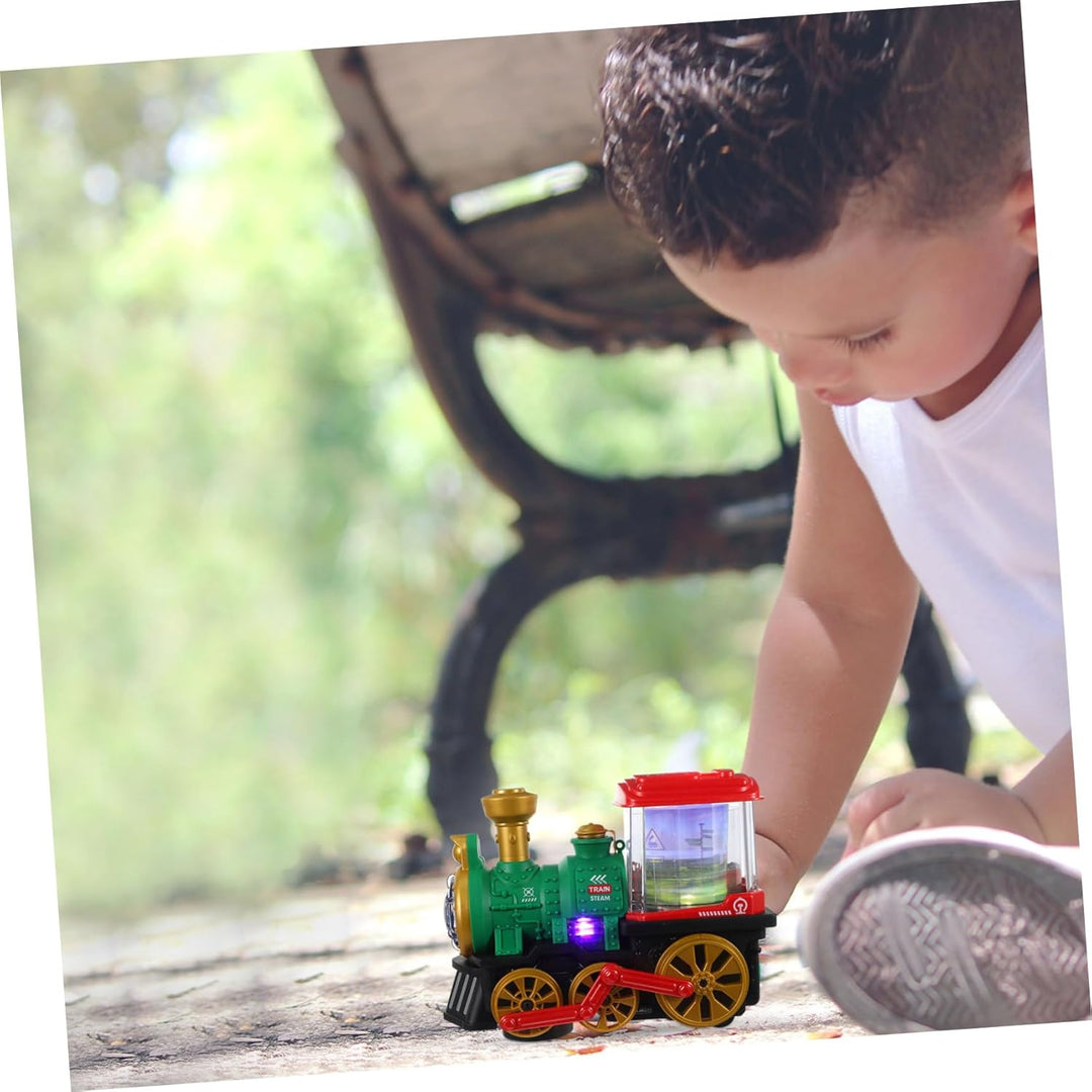 Milisten Kids Train Spielzeug Elektrischer Zug Mit Rauch Rotierender Lampe Und Musik Bewegendes Damp