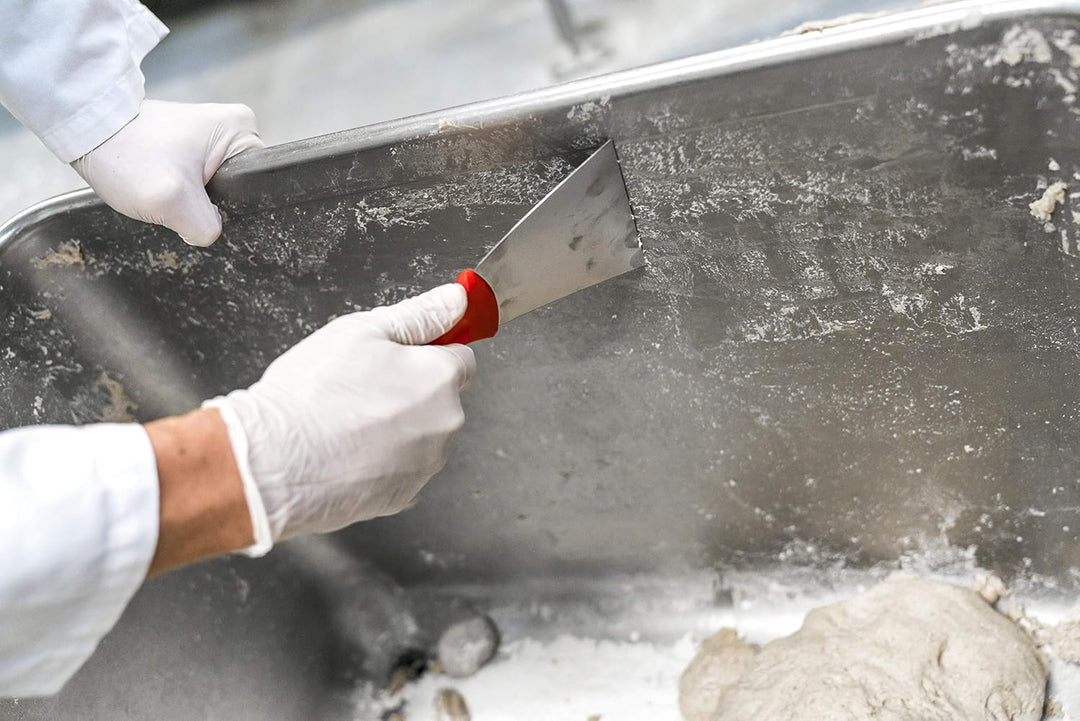 Vikan - Hygiene - Handschaber - Mit Edelstahlklinge - Rot - Breit, rot