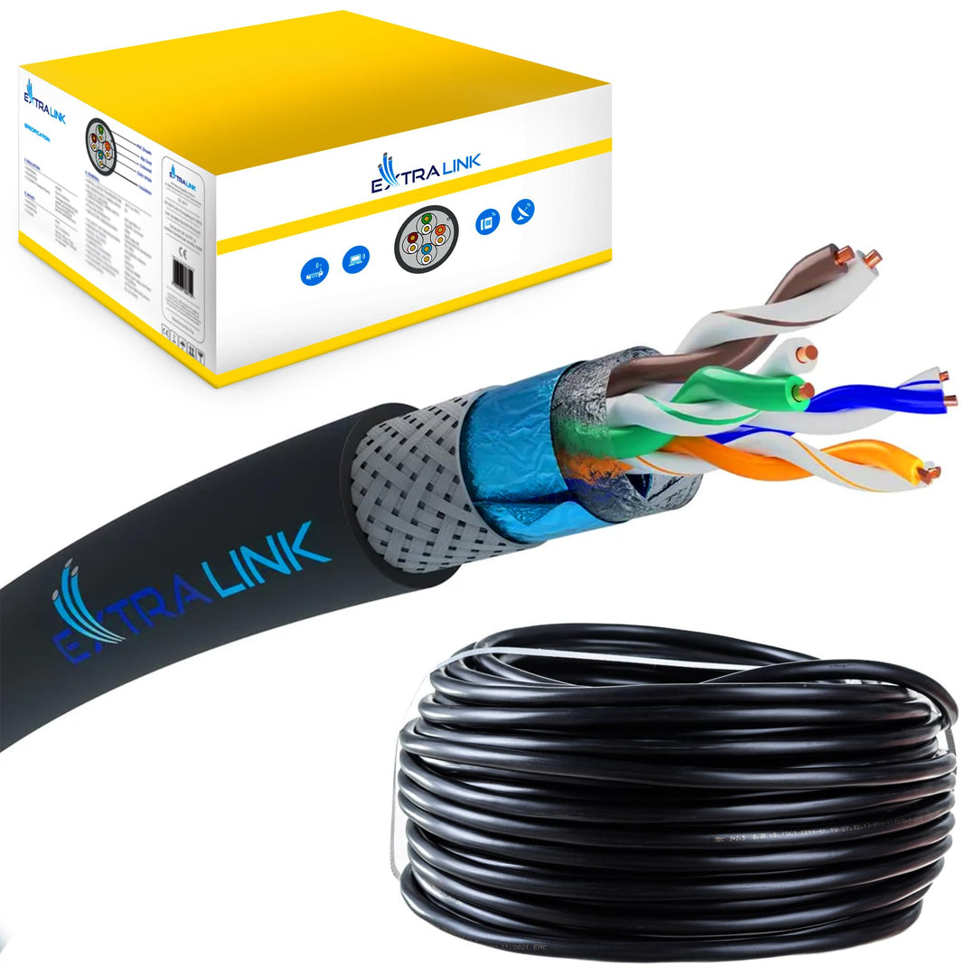 EXTRALINK 305m CAT5e Netzwerkkabel Outdoor LAN Kabel Verlegekabel Ethernet Installationskabel – 100%