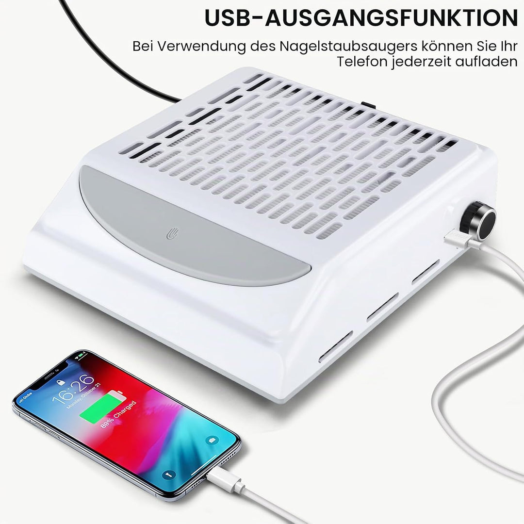Staubabsaugung Für Nägel 100W,Mit Wiederverwendbarer Filter,Usb Schnittstelle,Drehbar Zum Einstellen