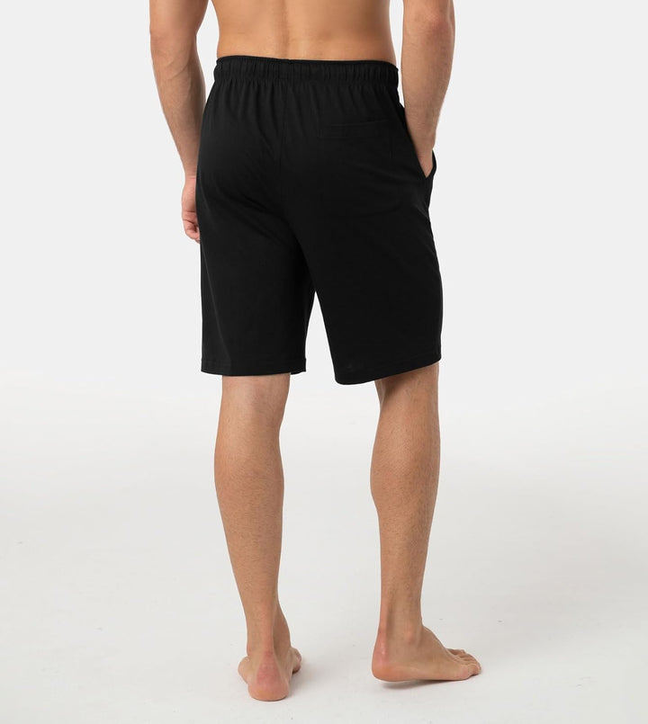 LAPASA Herren Pyjama Shorts mit Taschen, 2er Pack Pyjamahose Schlafshorts Baumwolle Kurze Schlafanzu