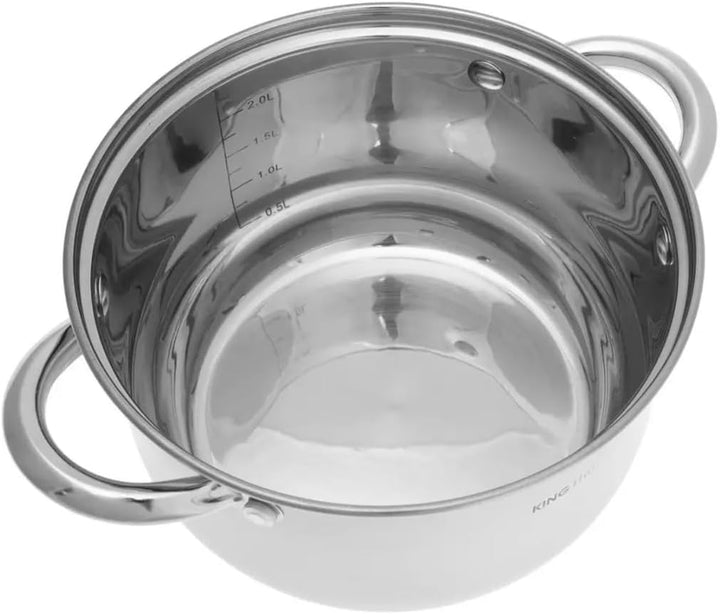 6-teilig Topfset mit Deckel Induktion Topf Glasdeckel (Silber, Model 2) Ø18,20,24cm, Ø18,20,24c