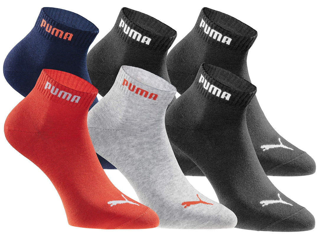 PUMA Quartersocken 18 Paar Pack Statement Edition - Damen und Herren, 39-42 Black Blue Red