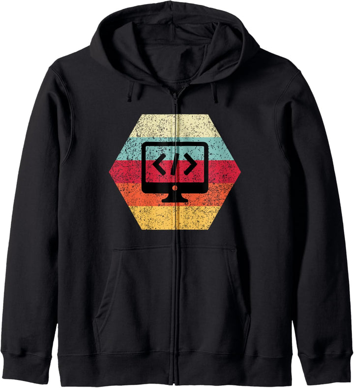 Retro Vintage Web Entwickler CSS JavaScript HTML Kapuzenjacke