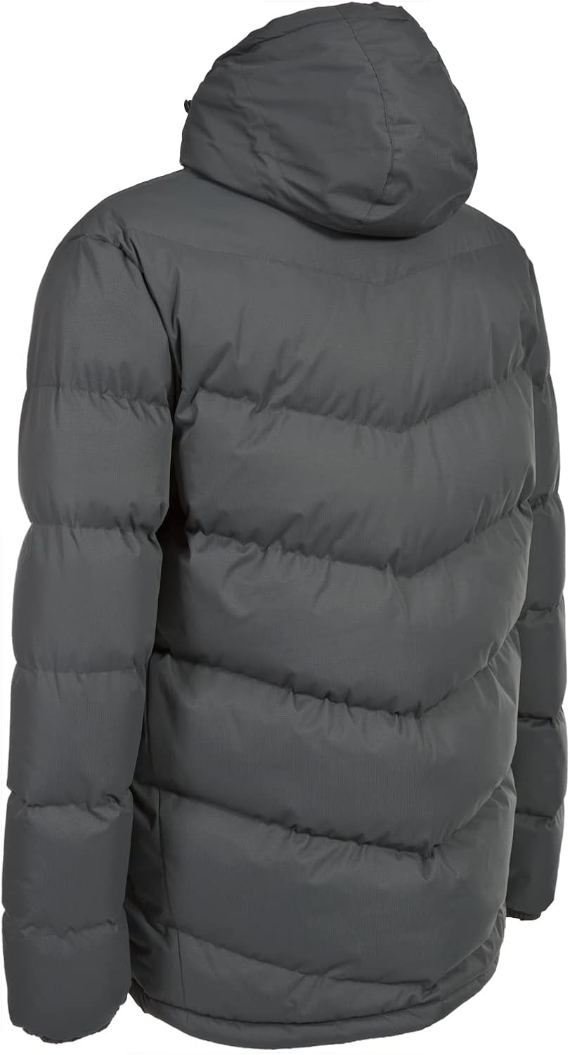 Trespass Herren Blustery Warme Gepolsterte Wasserdichte Regenjacke Mit Abnehmbarer Kapuze 3XL Ash, 3