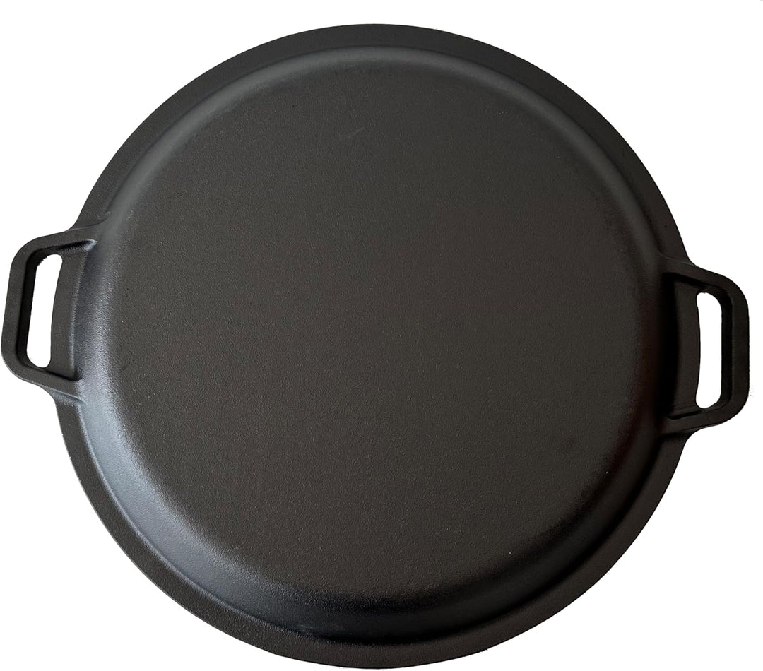 Grillpeter ROBARI Kazan Gusseisen 15 Liter Kasan mit Grillpfannendeckel aus Gusseisen Wok Asia