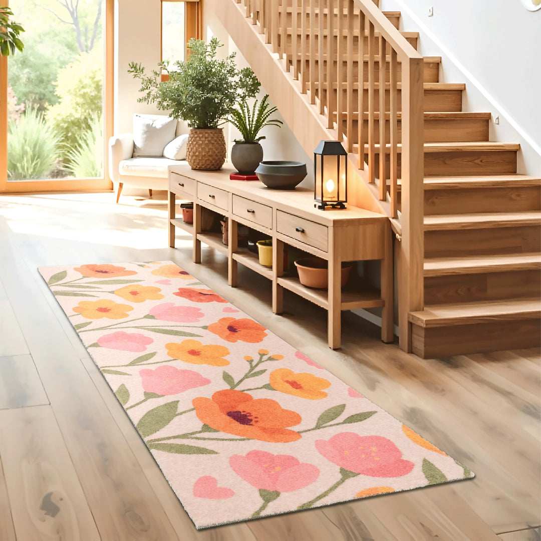 Astra Rutschfester Küchenläufer innen - Welcome Home Blumen 50 x 150 cm Läufer - Wohnraum Fussmatte