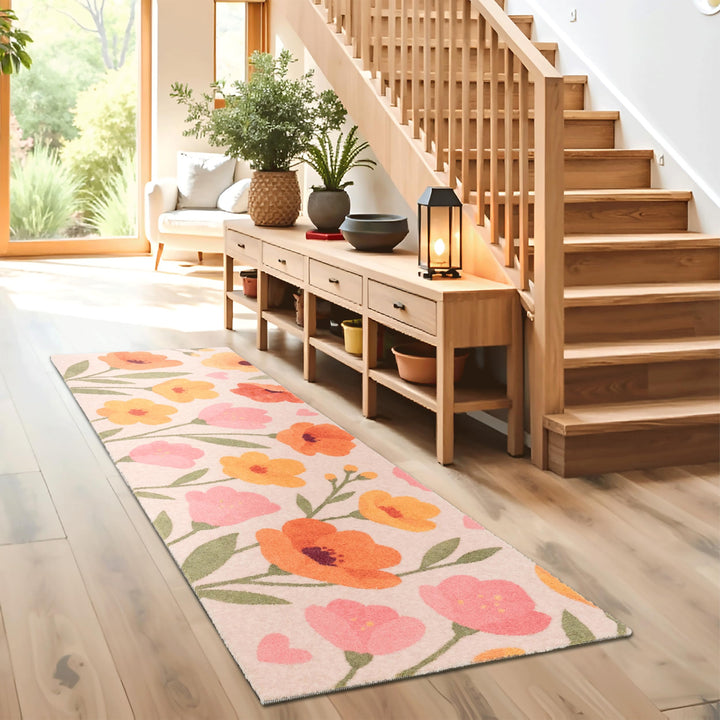 Astra Rutschfester Küchenläufer innen - Welcome Home Blumen 50 x 150 cm Läufer - Wohnraum Fussmatte