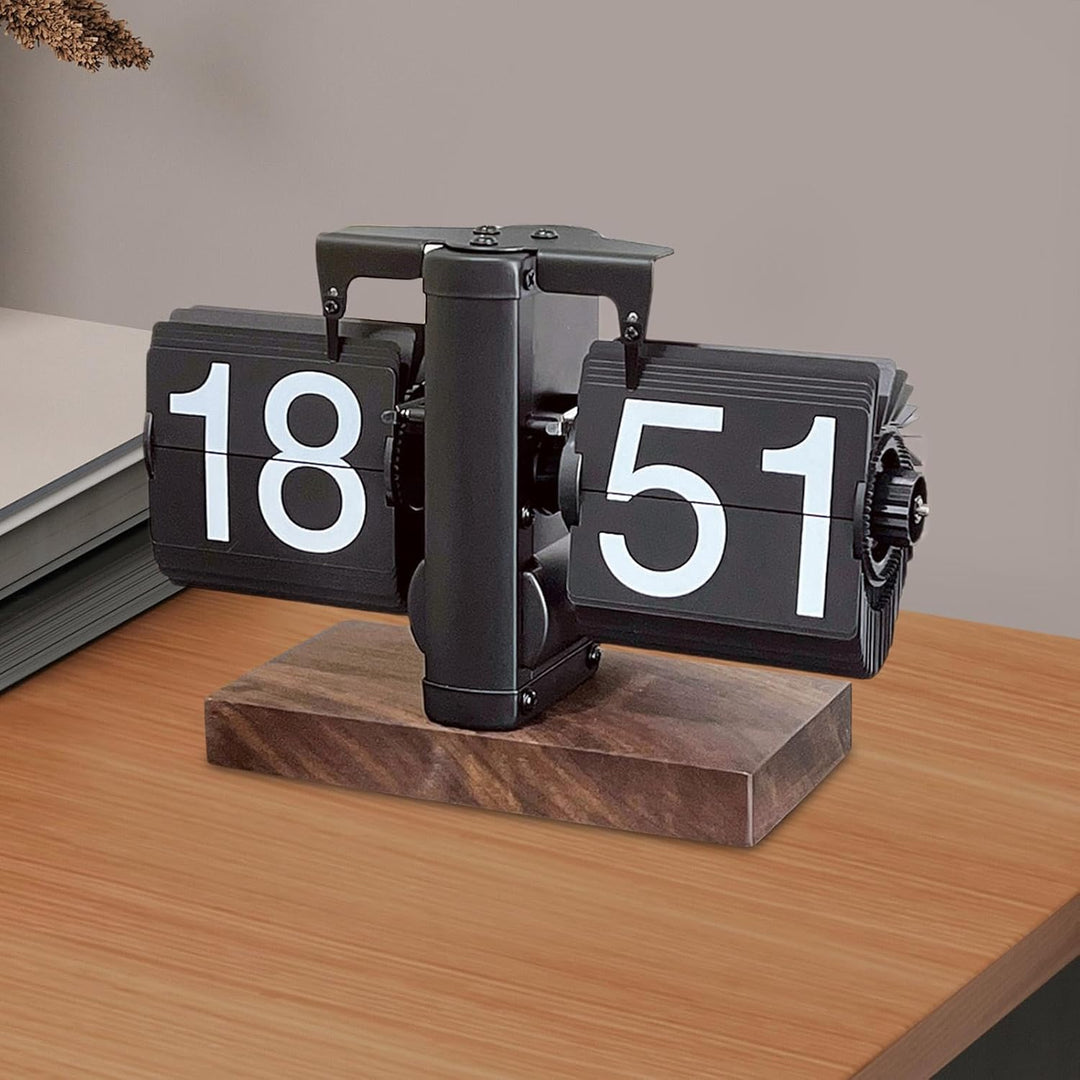 Baoblaze Flip-Tischuhr, automatische Seitenumblätteruhr, Retro-Flip-Down-Uhr, Tischuhr, mechanische