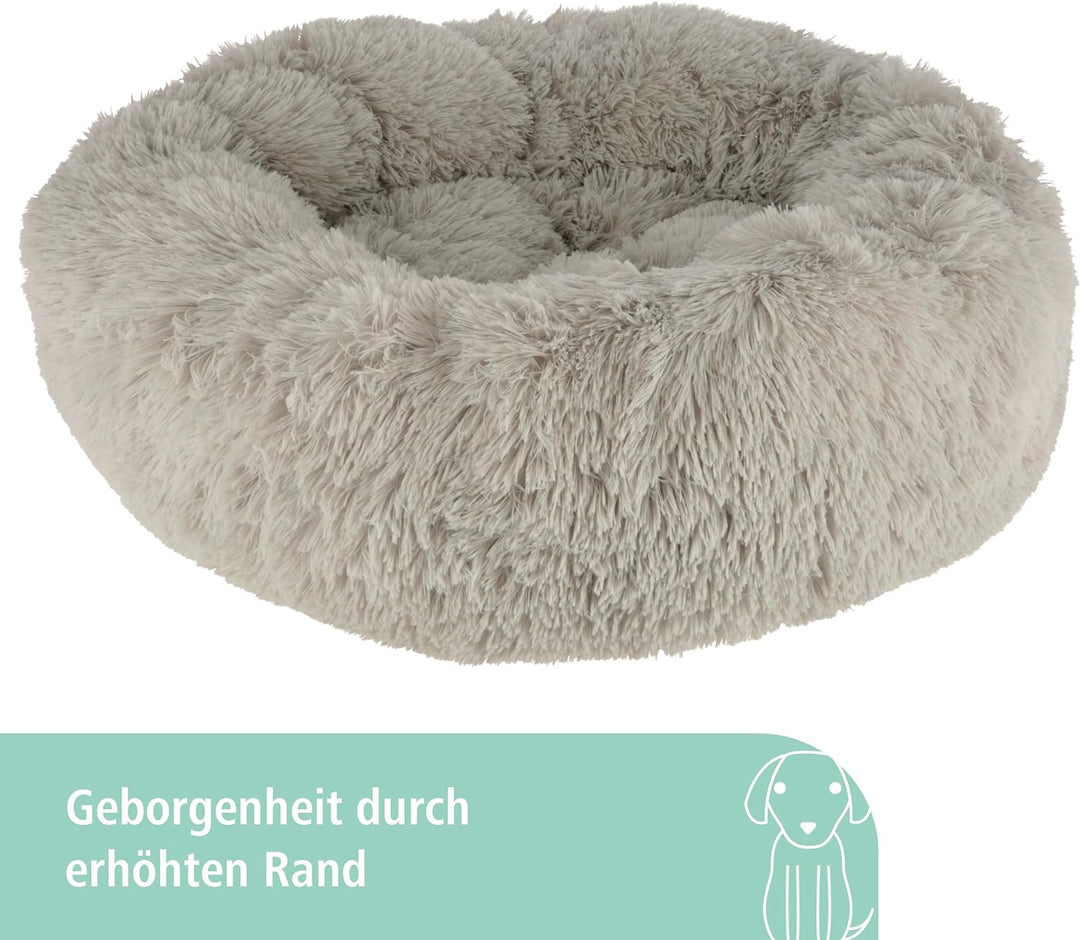 Kuschelbett Fluffy hellgrau, Ø76cmx19cm, Ø76cmx19cm