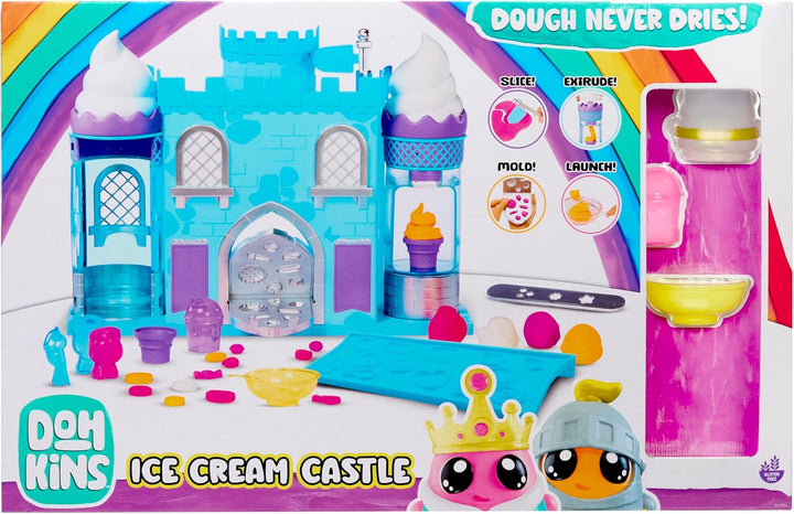 MGA Entertainment DohKins Ice Cream Castle with Princess & Knight - Knete Trocknet Niemals Aus, Glut