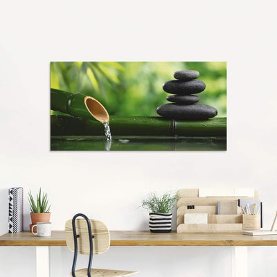 ARTland Glasbilder Wandbild Glas Bild einteilig 100x50 cm Querformat Asien Wellness Zen Spa Steine B