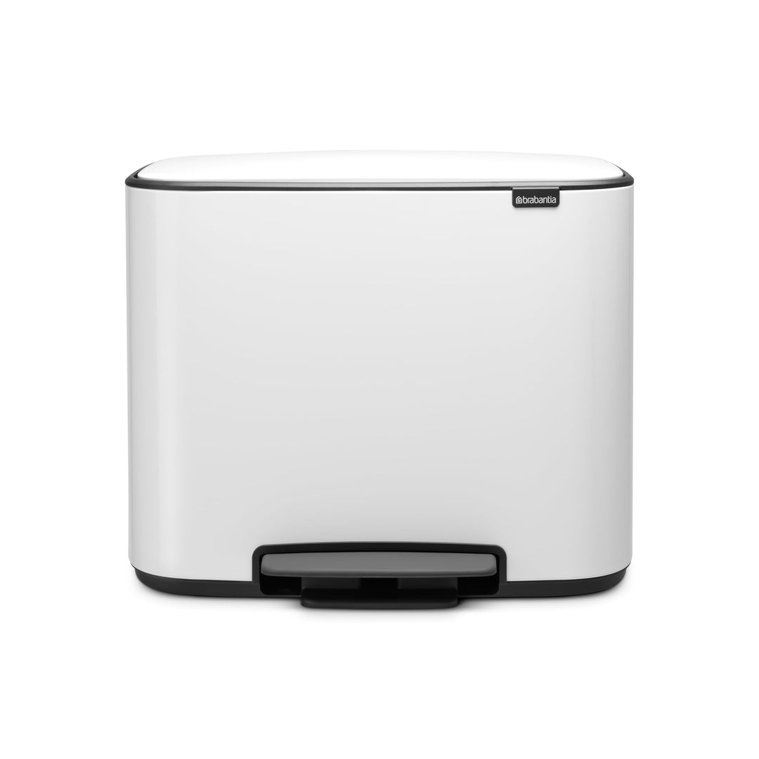 Brabantia Bo Treteimer 11 plus 23 L Abfalleimer, Metall, Weiss, 54 x 36.5 x 44 cm, 1 Einheiten