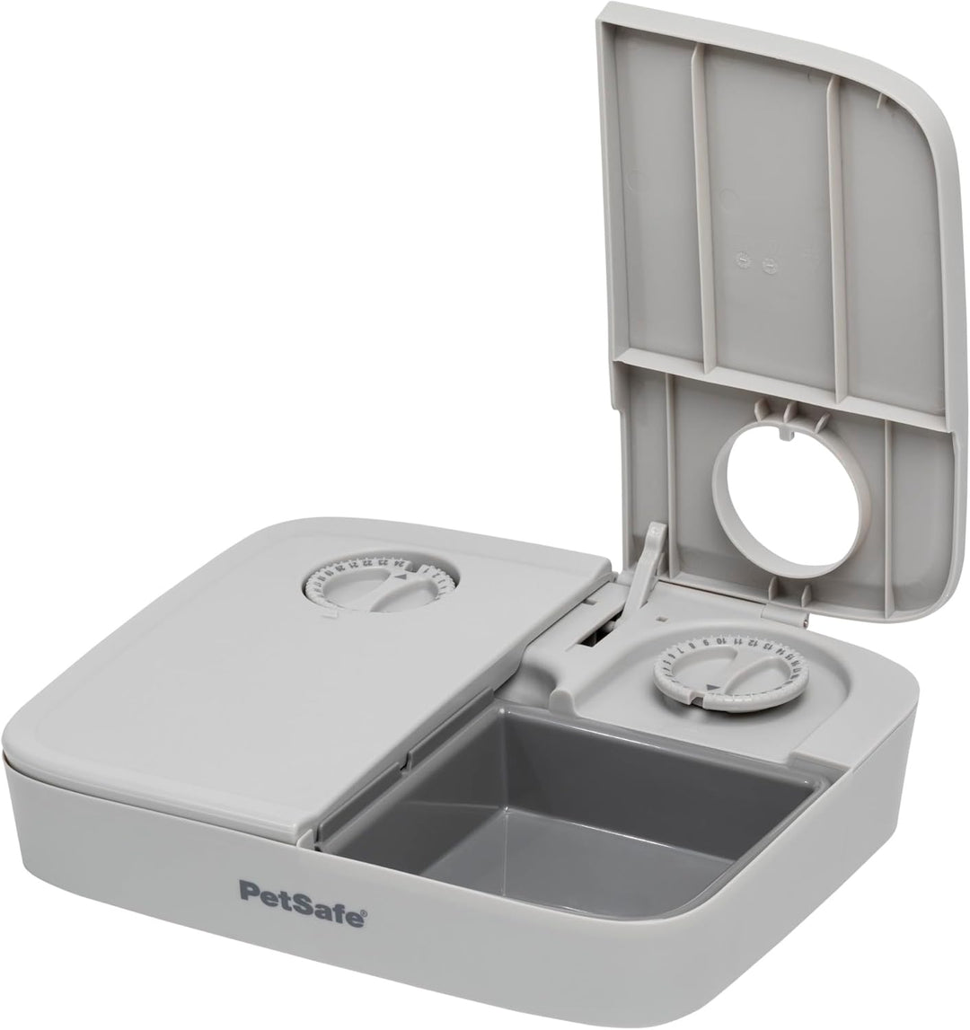 PetSafe Futterautomat für 2 Mahlzeiten, Integrierte Schaltuhren, BPA-freier Futternapf, Für Trockenf
