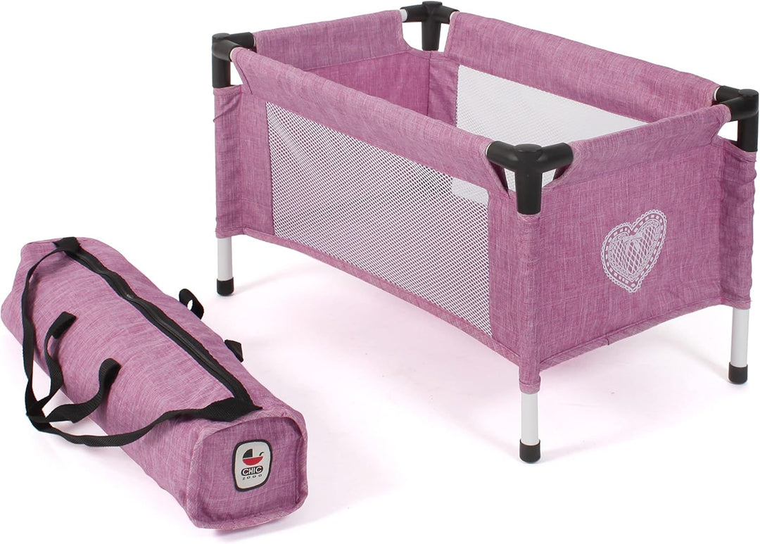 Bayer Chic 2000 652-62 Reisebett für Baby-Puppen, Jeans pink, Large