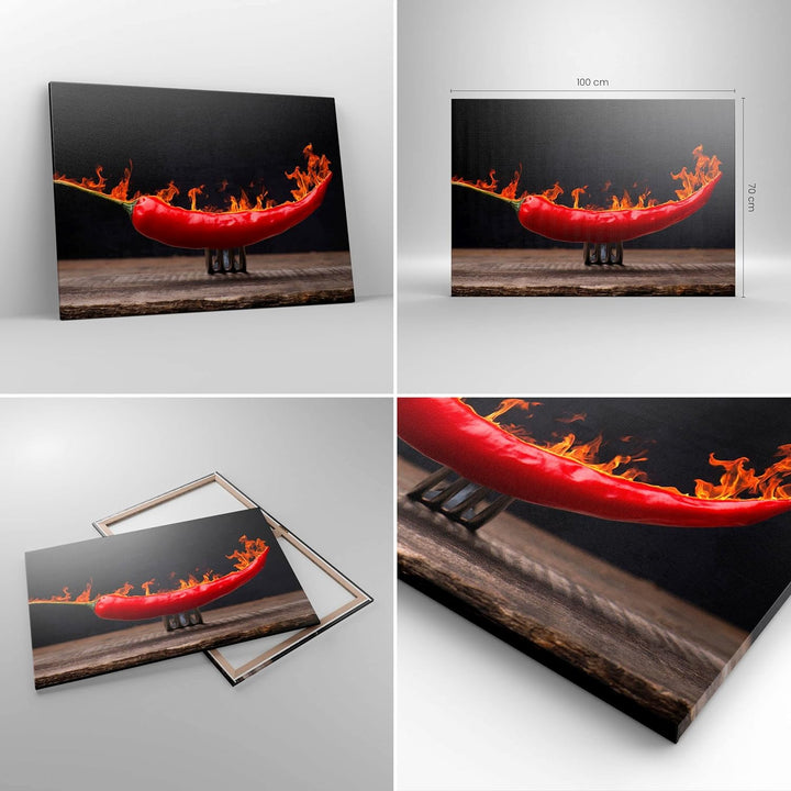 Bilder auf Leinwand 100x70cm Leinwandbild Chili Paprika Bio Landwirtschaft Gross Wanddeko Bild Schla