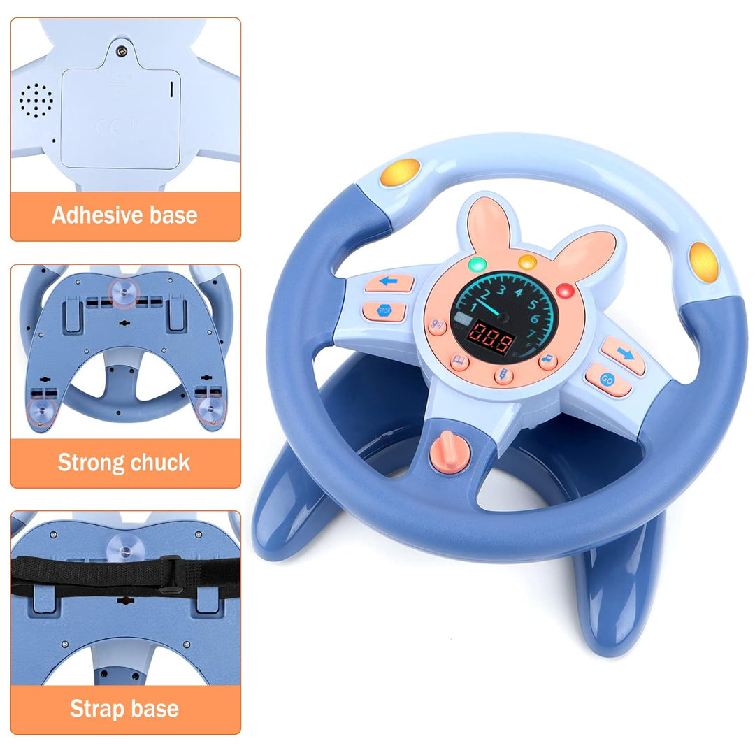 deAO Kinder Lenkrad Spielzeug mit 360° Kinder Simulierter Fahrsimulator Auto Simulation Spielzeug fü
