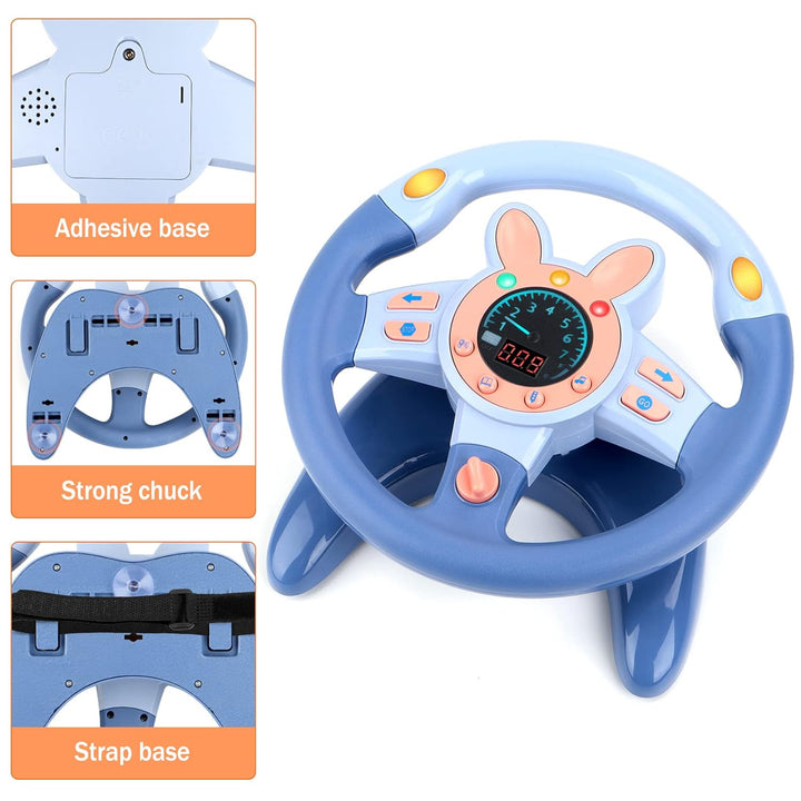 deAO Kinder Lenkrad Spielzeug mit 360° Kinder Simulierter Fahrsimulator Auto Simulation Spielzeug fü
