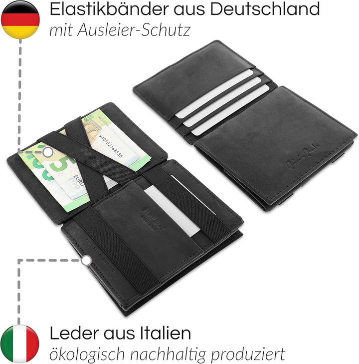 Jaimie Jacobs Flap Boy mit Gravur - Das Original - Magischer Geldbeutel mit Münzfach RFID-Schutz Ges