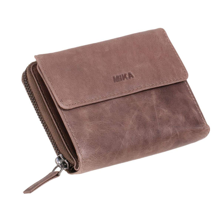 MIKA 42170 - Damengeldbörse aus Echt Leder, Portemonnaie im Hochformat, Geldbeutel mit 9 Kartenfäche