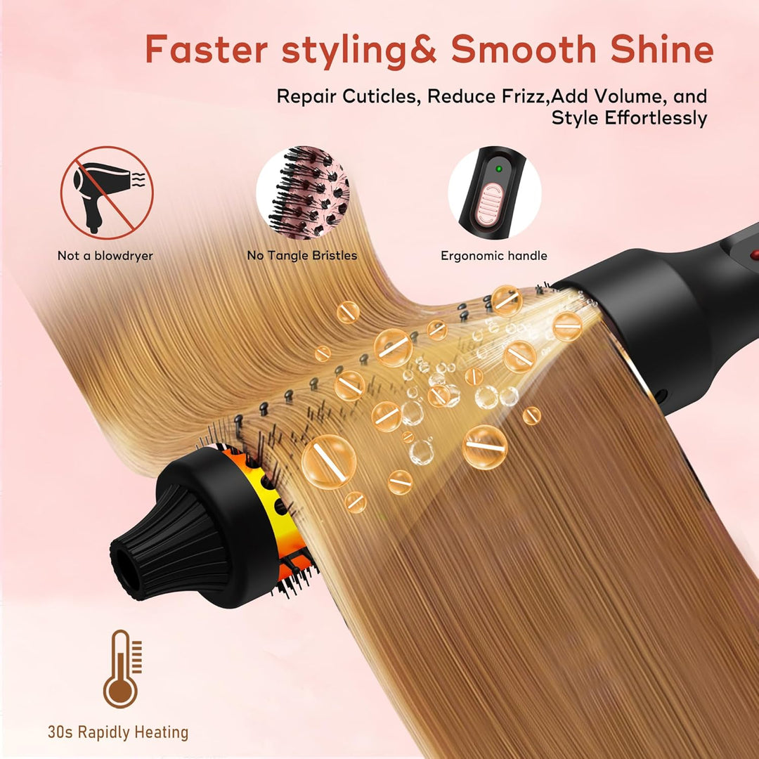 Thermal Brush 3 in 1, Thermobürste Wärmebürste 32mm, UKLISS Rundbürste 200℃, Lockenbürste Double Spa