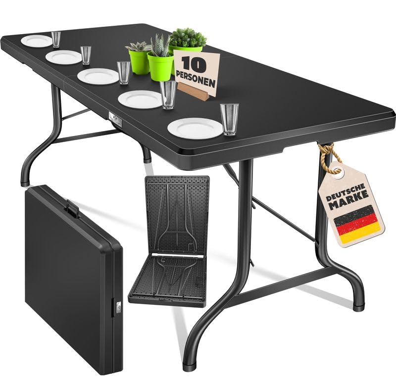 KESSER® Buffettisch Tisch klappbar Kunststoff 220x68 cm Campingtisch Partytisch Klapptisch Gartentis