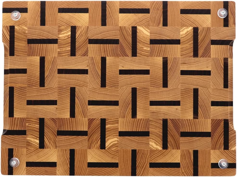 HOFMEISTER® Stirnholzbrett Esche &amp; Nussbaum 40 x 30 cm mit Griffen &amp; Füssen