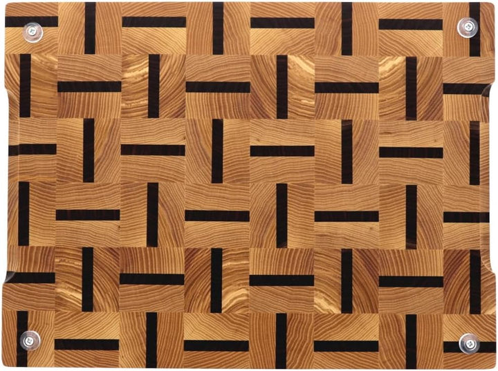 HOFMEISTER® Stirnholzbrett Esche &amp; Nussbaum 40 x 30 cm mit Griffen &amp; Füssen