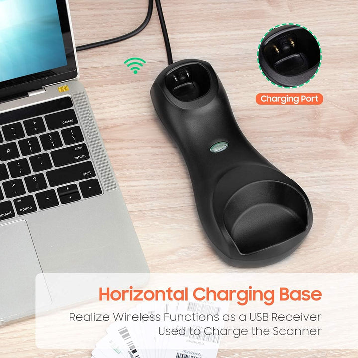 Tera Barcode-Scanner Bildsensor 2D 1D QR Wireless 2,4 GHz mit Ladestation USB-Kabel Digitaler-Bildsc