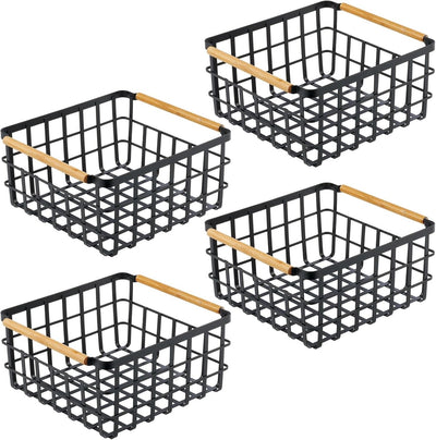 mDesign Allzweckkorb aus Metall – Aufbewahrungskorb für Küche, Vorratskammer etc. – kompakter und un