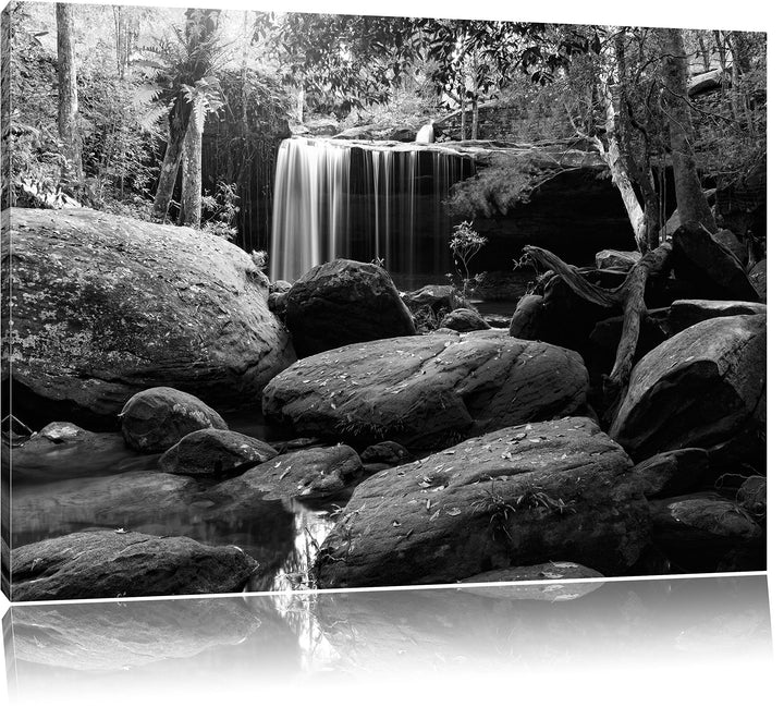 Pixxprint Regenwald in Thailand / 100x70cm Leinwandbild bespannt auf Holzrahmen/Wandbild Kunstdruck