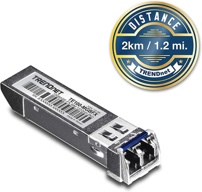 TRENDnet TE100-MGBFX 100Base-FX SFP Multi-Mode LC Modul, Kompatibel mit Mini-GBIC, Unterstützt 1310