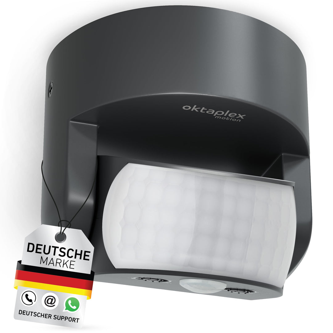 Oktaplex Bea Bewegungsmelder Aussen IP65 schwenkbar 180° Infrarot-Sensor 12m Reichweite 230V anthraz