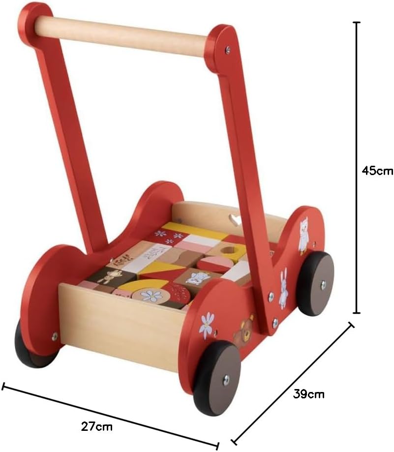 Generisch Playtive Holz Schiebewagen (Rot), Rot