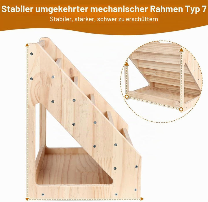 OHMG Montessori Kinder-Bücherregal für 1 bis 5 Jahre, mit Griff & Kippschutz, Bücherregal aus hochwe