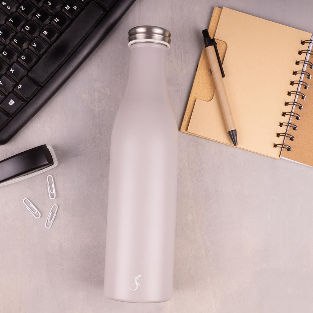 LURCH Edelstahl-Isolierflasche 0,75 l in Jura grey - Perfekt für jede Aktivität, Jura Grey