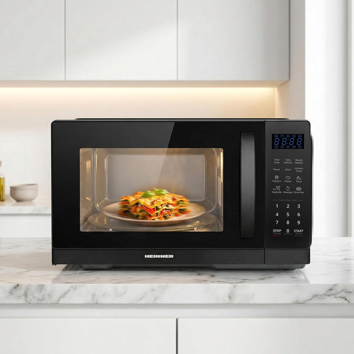 HMW-MD25DBK Mechanischer Mikrowellenherd, 25 l, 800 W Aufsatz-Mikrowelle mit 5 Leistungsstufen, Time