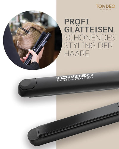 TONDEO Glätteisen CERION PLUS 3.0 | Haarglätter zum Locken und Glätten der Haare | Von Profi-Friseur