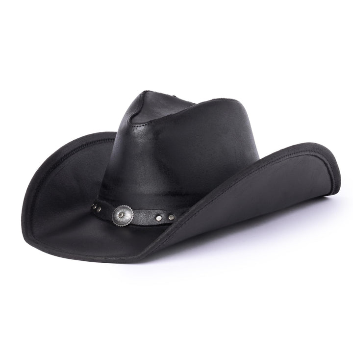 Herren Leder Outback Hut schwarz gro?