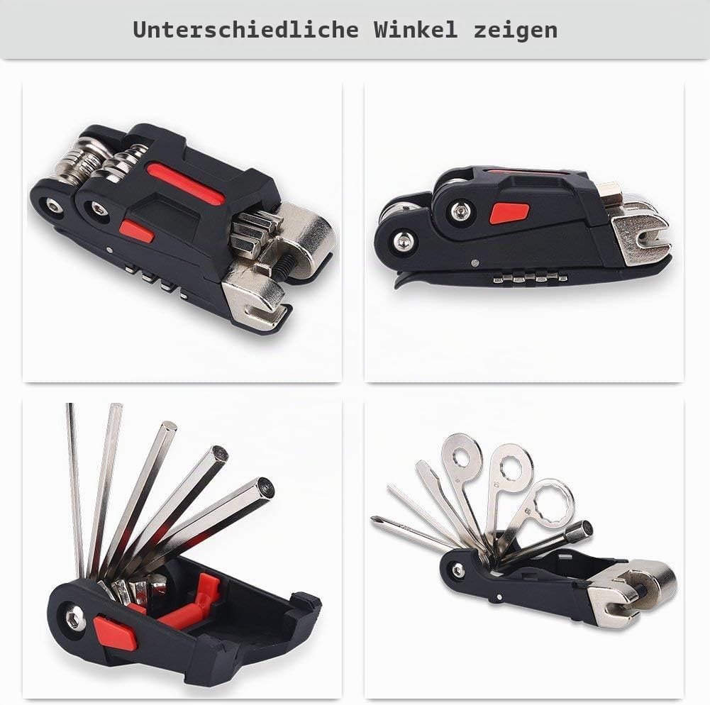 Fahrrad Multitool Werkzeug, 16 in 1 Fahrrad Multifunktions Reparatur Werkzeug Set Fahrrad Wartungswe