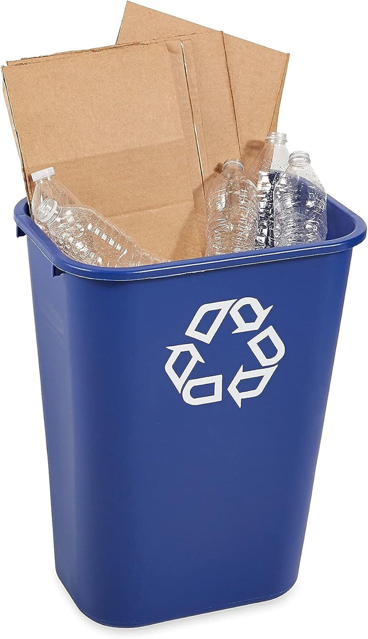 Rubbermaid Commercial Products FG295773BLUE Recyclingbehälter neben Schreibtisch, gross, 39,03 L, Bl