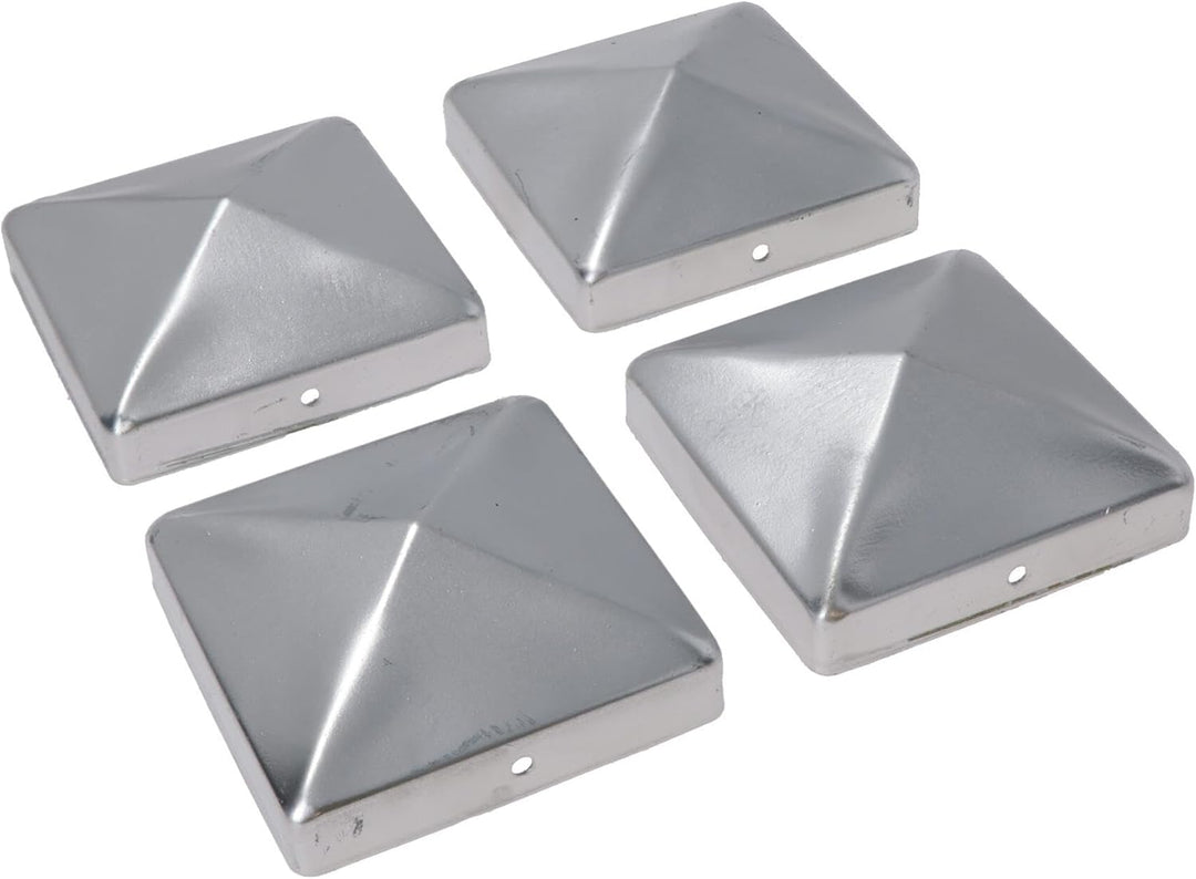 Zaunpfostenkappen aus Metall für Zaunpfosten, 75 mm x 75 mm, Schutzabdeckung, Silber, 16 Stück 16 x