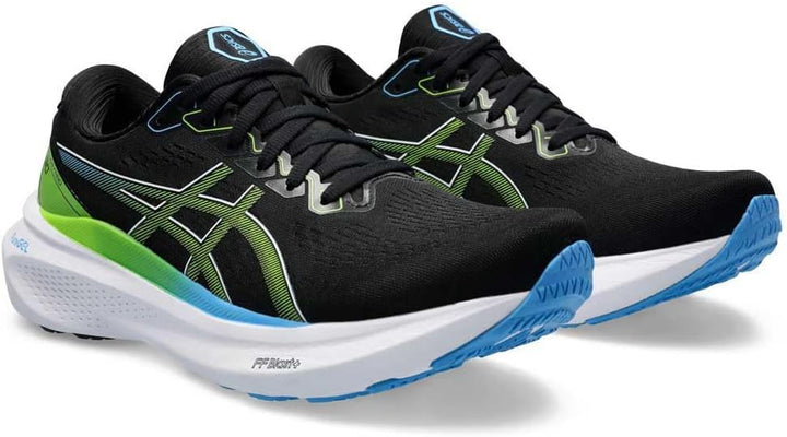 ASICS Kayano 30 Man Running Shoes Blue White 42 EU Black Electric Lime, 42 EU Black Electric Lime