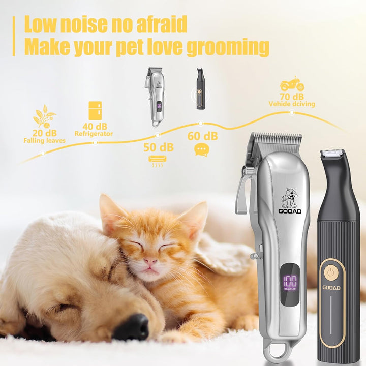 Hunde-Schermaschine für die Fellpflege, Hundepflegeset für schwere, dicke Haare und Mäntel, geräusch