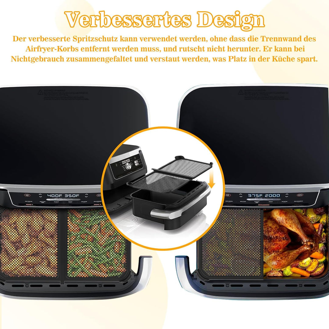 Spritzschutz für Ninja Foodi Flexdrawer 10,4 L Heissluftfritteuse AF500EU, Ninja Heissluftfritteuse