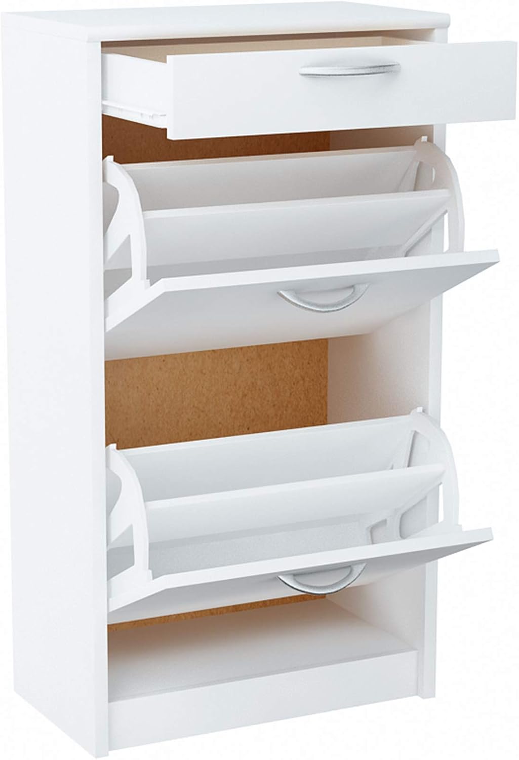 MATKAM Schuhschrank 2D1S in moderner Optik, B 50 x H 92 x T 28 cm, laminierte Möbelplatte 16 mm, mit