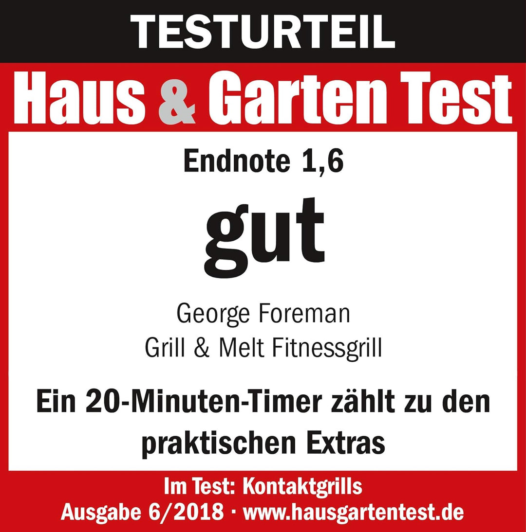 George Foreman 14525-56 Fitnessgrill Grill&amp;Melt, Kontaktgrill, Panini- und Sandwichgrill, 26,5 x 16