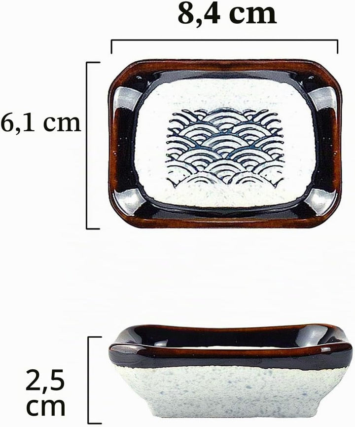 Artcome 8 Stück Japanisches Keramik Sushi Platte Geschirr Set für Hochzeit Housewarming - 2 Sushi Pl